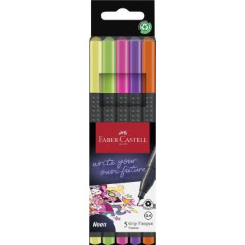 Faber-Castell Finepen Grip 0.4 5er Etui neon